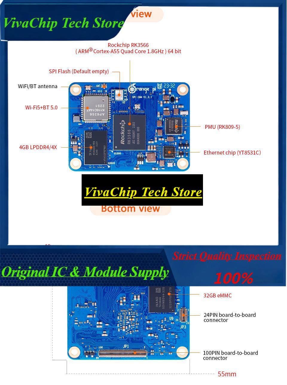 Orange Pi CM4 4GB RAM 32GB EMM – Compute Module 4 32Gb Wifi recenzja i cena
